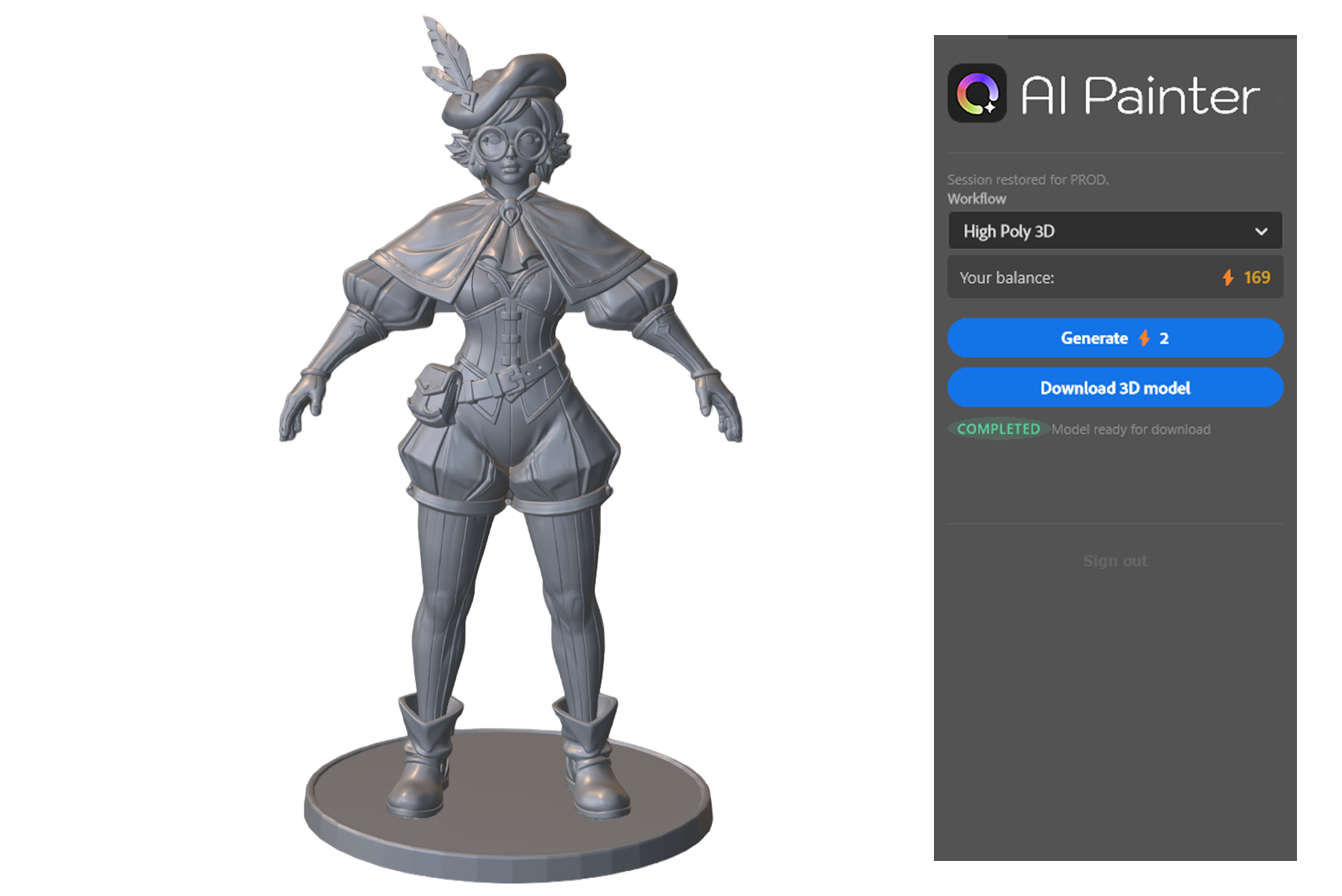 AI Painter 3D workflow preview
